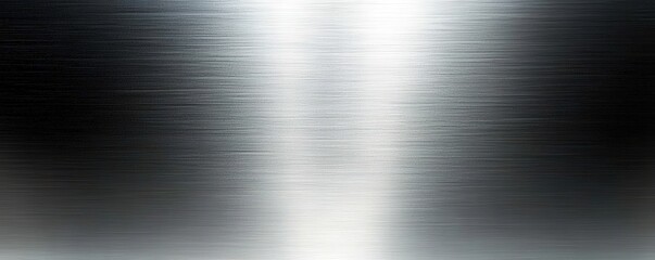 Fototapeta premium A close-up image of a brushed metal surface displaying fine horizontal texture and reflective silver-gray tones.