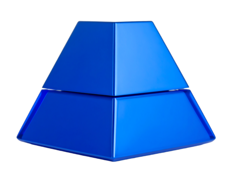 Blue geometric shape for creative projects. - Powered by Adobe