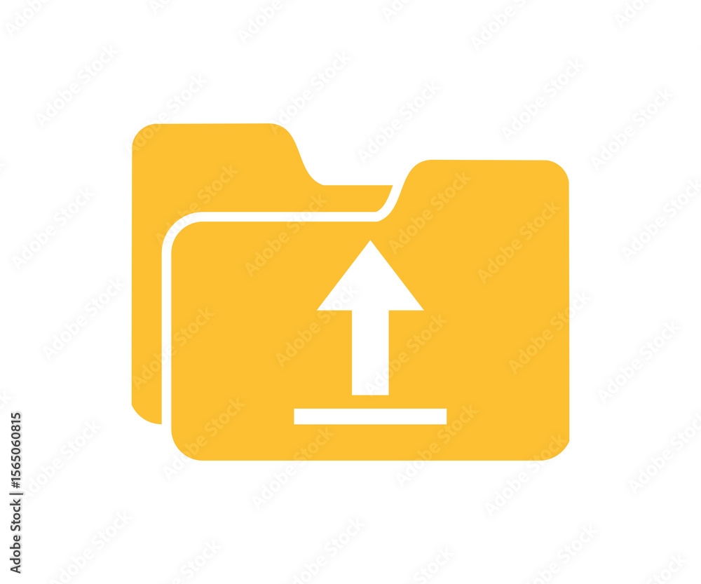 Poster upload folder file download icon. folder upload illustration on transparent background.