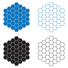Bee honeycomb set. Bee honeycomb solid and line icon set. vector illustration. eps file.
