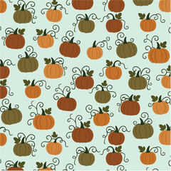Colorful pumpkin batch, seamless pattern, vector illustration. 