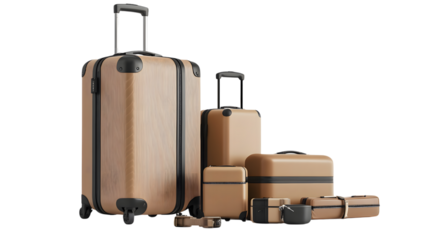 suitcases isolated on white background