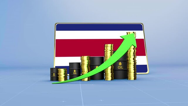Costa Rica Oil Revenue Growth 3D Economic Infographic for Energy Sector - Powered by Adobe
