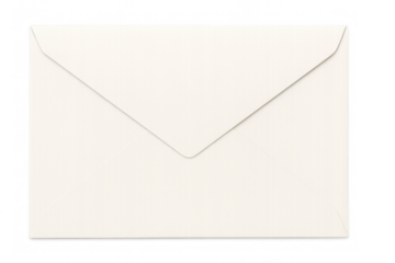 Closed white envelope isolated on transparent background, providing a clean and professional presentation for mailing and communication visuals