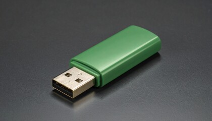 Sage Green Usb Flash Drive Mockup with Gold Accents
