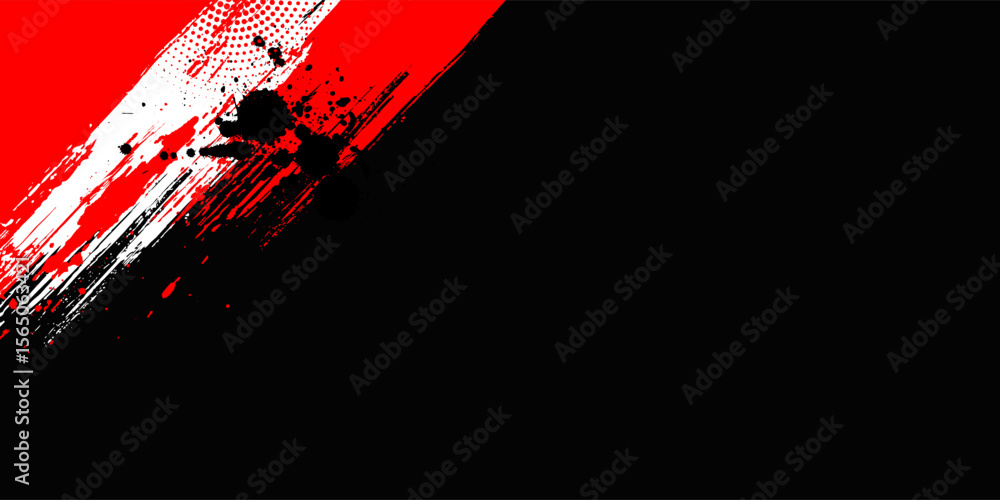 Poster abstract rough red grunge texture design background dots halftone blue color pattern gradient grunge