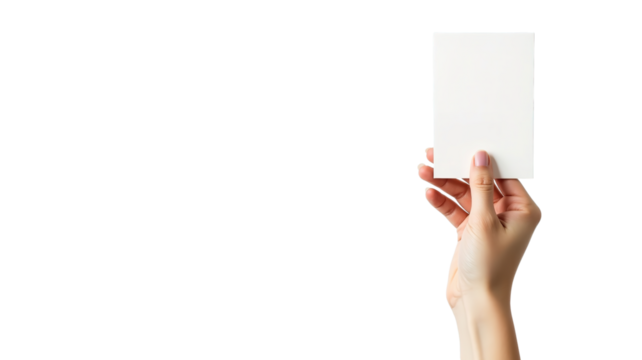 hand holding blank paper png
