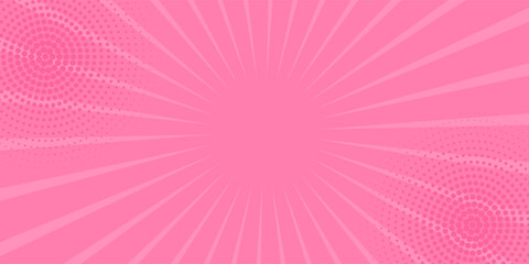 Pink pop art, retro design, stripes mockup. Vector illustration