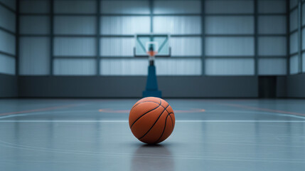 A basketball in the court