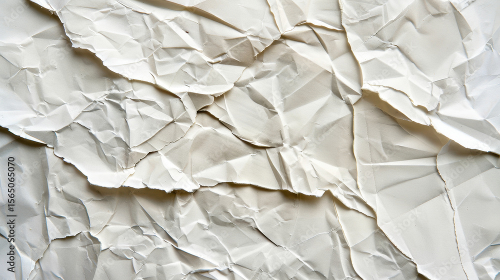 Poster crumpled paper texture with simple, clean layout ideal for text use, creating sense of depth and dim