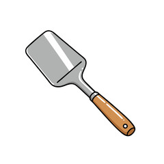 Fototapeta premium Vector icon of baker’s shovel peel with wooden handle and flat metal scoop