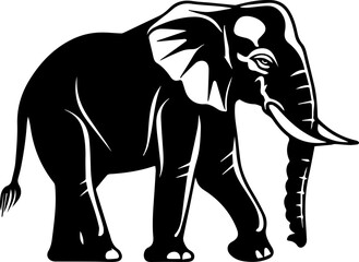 Elephant Vector Illustration in Flat Cartoon Style