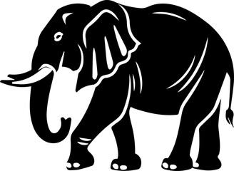 Elephant Vector Illustration in Flat Cartoon Style