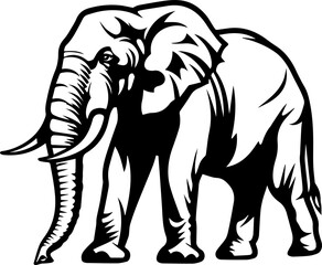 Elephant Vector Illustration in Flat Cartoon Style