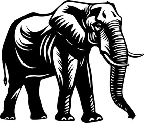 Elephant Vector Illustration in Flat Cartoon Style