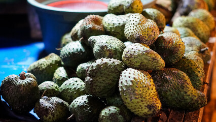 Fresh Soursop Harvest at a Vibrant Market