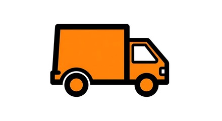 Fototapeta premium Orange delivery truck transport logistics vehicle shipping cargo service automobile commercial transportation