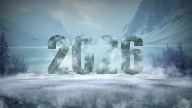 iced letters shining in the chilly winter mountain morning glow