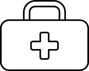 Obraz premium Thin line first aid kit icon for healthcare and medical support services