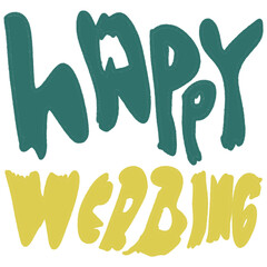 Hand drawing Illustration about happy wedding