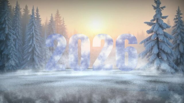 iced letters shining in the chilly winter woods morning glow