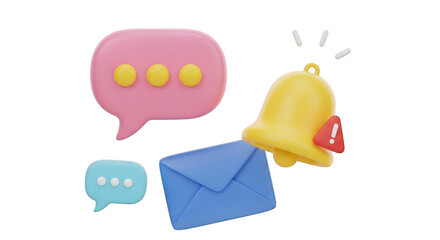 3d Notification Icons Message Email Alert