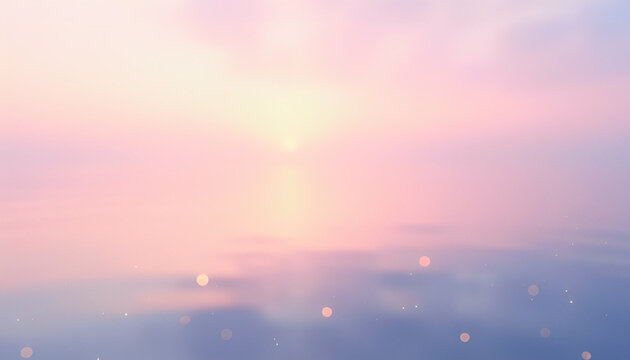 Serene sunrise over a tranquil lake, misty fog gently embracing the water's surface, tall grasses swaying softly in the golden light