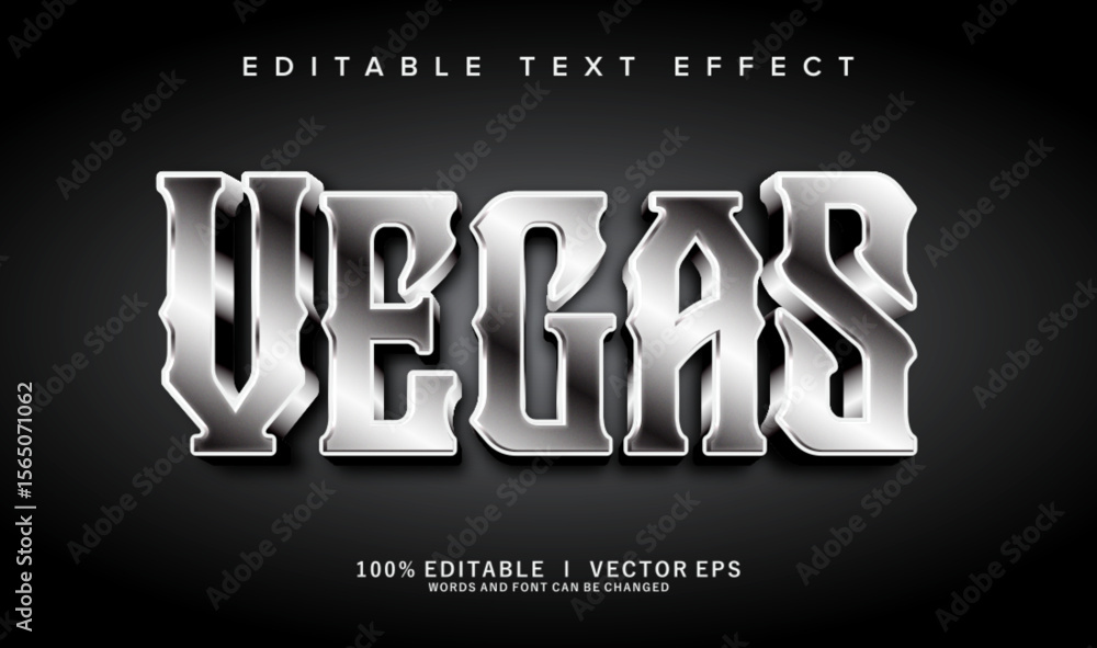 Poster vegas vector text effect with modern style design