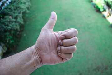 thumbs up gesture