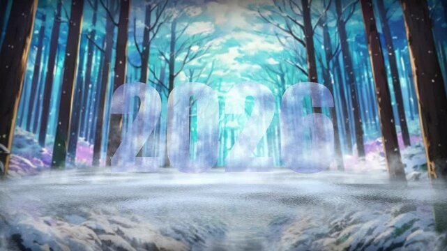 iced letters shining in the chilly winter woods morning glow