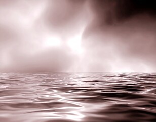 Powierzchnia morza spowitego mgłą