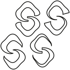 Fototapeta premium Outline chain icons. Slanted link pattern. Hollow loop Vector. Abstract square design.