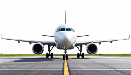 Obraz premium White Airplane on Airport Runway
