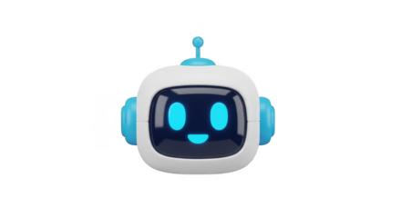 Cute Cartoon Robot Head 3d Render