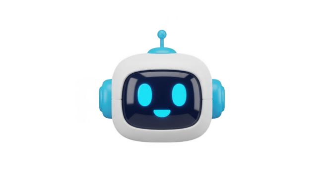 Cute Cartoon Robot Head 3d Render