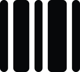 Minimal barcode icon for shopping, payments, orders, and retail systems. Perfect for mobile apps, POS interfaces, scan tools, and modern digital designs. Fully editable vector.