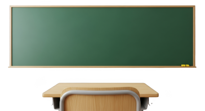 Empty Classroom Blackboard Desk