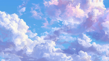 Pastel Blue Sky with Soft Clouds – Serene Background

