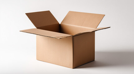 Simple Kraft Paper Box – Packaging Design Mockup on White

