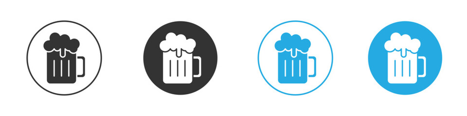 Beer icon set. Black solid flat doodle graphic design set