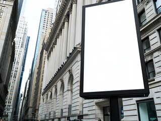 Blank billboard in an urban setting.