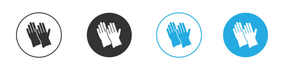 Gloves icon set. Black solid flat doodle graphic design set