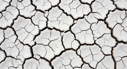 Closeup view of a ground with many cracks and a dry appearance from above