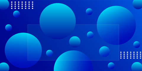 Glass morphism concept with blue sphere. Vector illustration