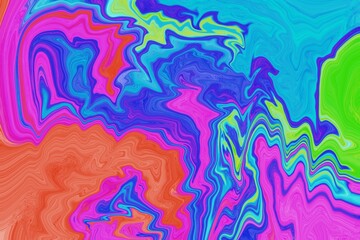 A colorful painting with a rainbow of colors. The colors are red, yellow, blue, green, and white