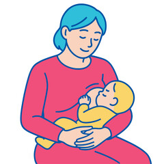 Vsai loving mother breastfeeding her newborn baby, providing nourishment and comfort