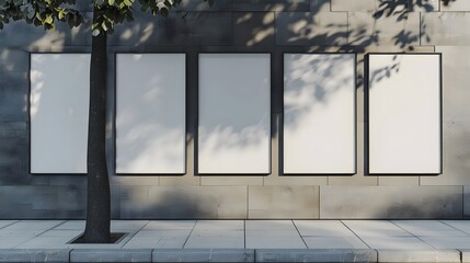 Blank advertising posters on a city street.