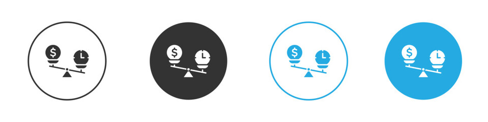Time and money compare scale icon