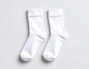 White Socks Mockup &ndash; Minimalist Footwear Packaging Isolated on White Background