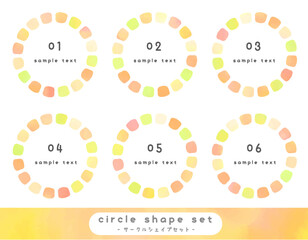 オレンジ色のサークル見出し枠セット